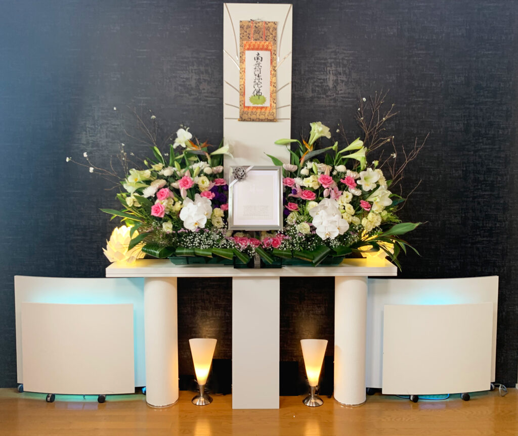 家族葬プラン38の花祭壇